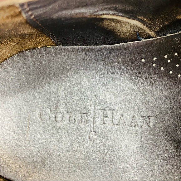 Cole Haan Leather Mens 13 M Dark Brown Square Split Toe Comfort Lace Up C10697 - Picture 8 of 10